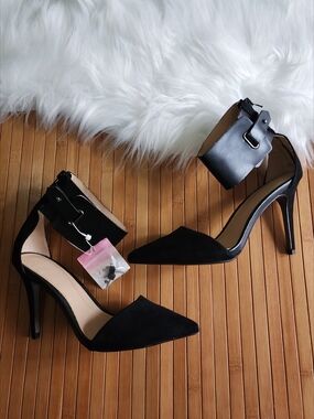 Zara Trafaluc Suede Ankle Cuff Stiletto Heels